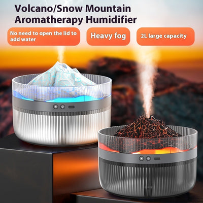 Volcano and Snow Mountain aromatherapy humidifier large capacity with 2L water feature and heavy fog output