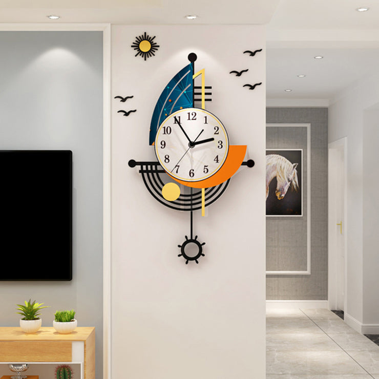 Stylish luxury wall clock decoration with colorful design and modern accents for home decor