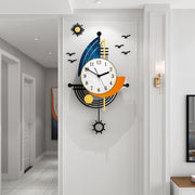 Colorful luxury wall clock decoration featuring a modern design and artistic elements