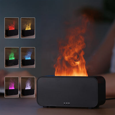 Multi-color LED flame humidifier with vibrant flame effects and compact design for home use